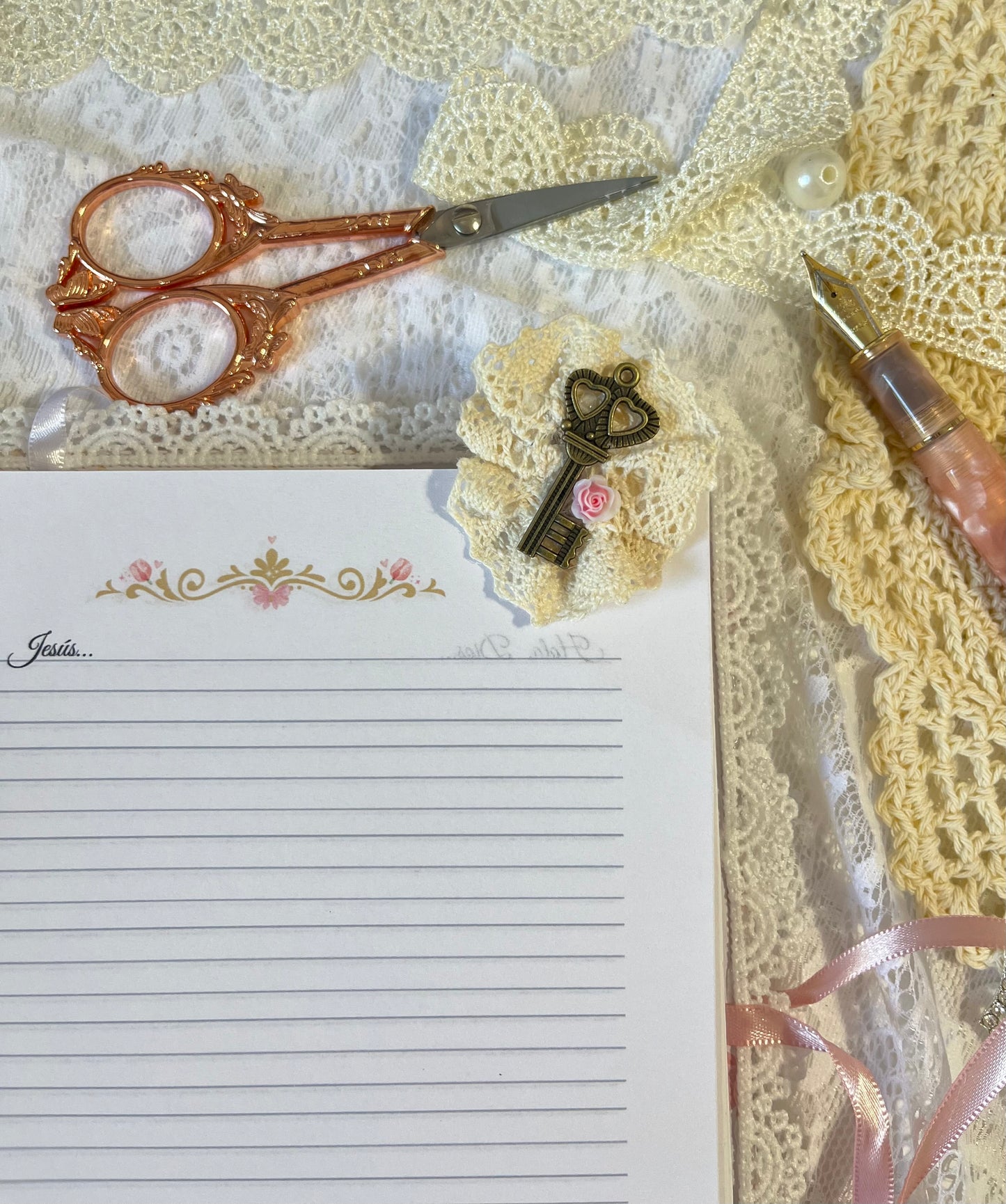 Clip de Llave y Encaje para Diario o Biblia