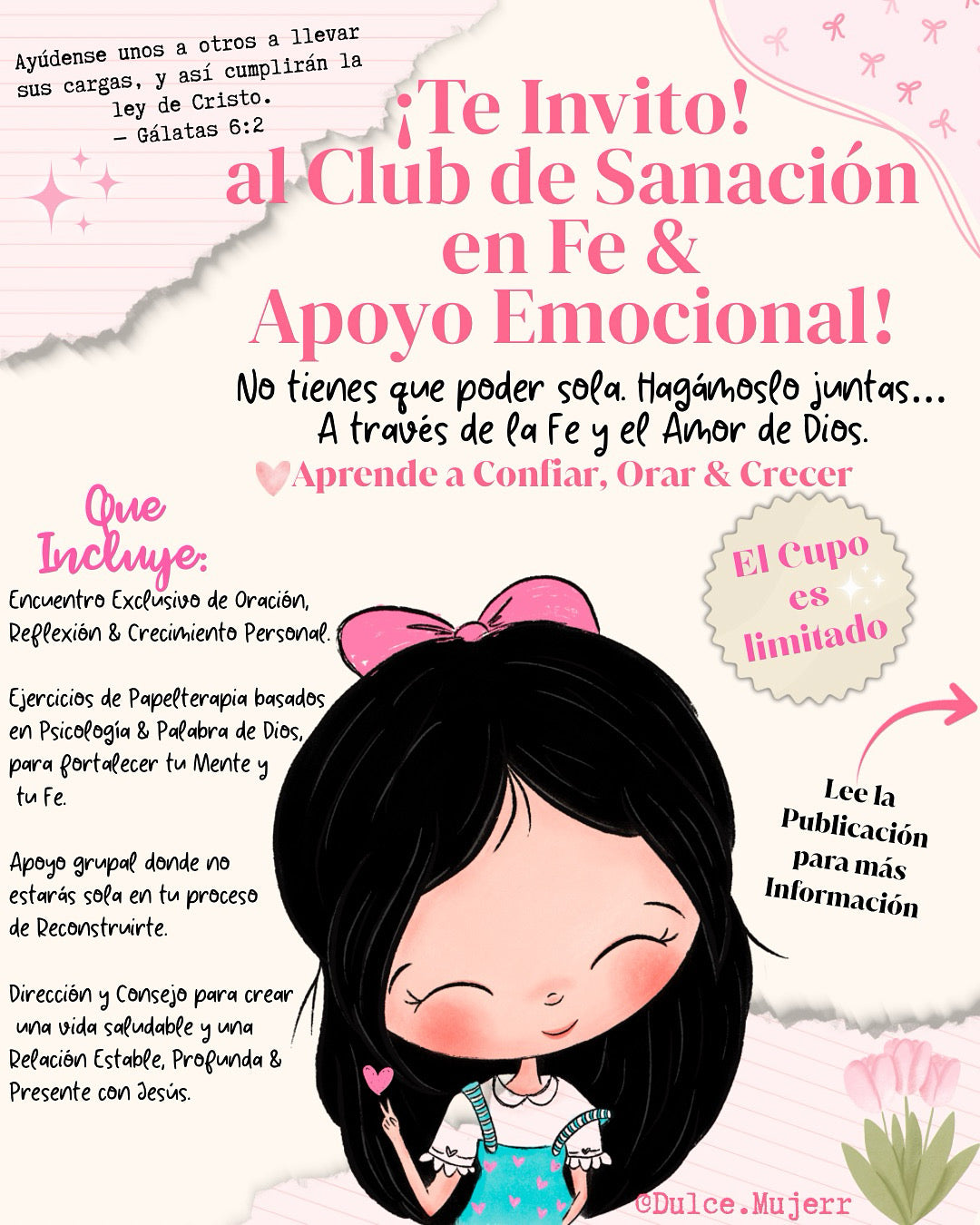 Membresía:Club de Sanación en Fe &
Apoyo Emocional