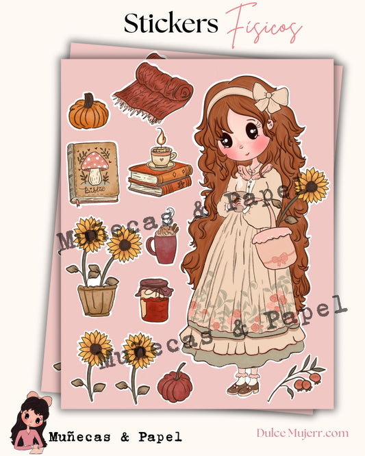 Kit de Stickers -Cálida Gratitud *MUÑECAS & PAPEL