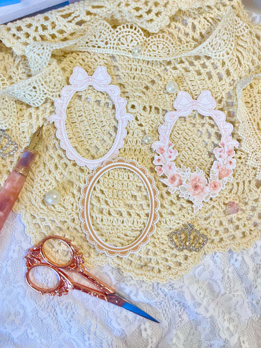 Paquete de 6 Porta Fotos Coquette-Troquelados