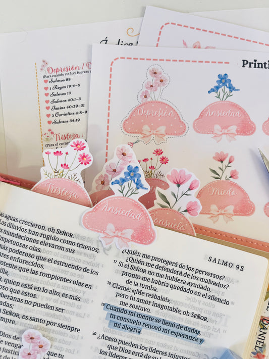 Set FÍSICO: 64 Pestañas Bíblicas Emocionales