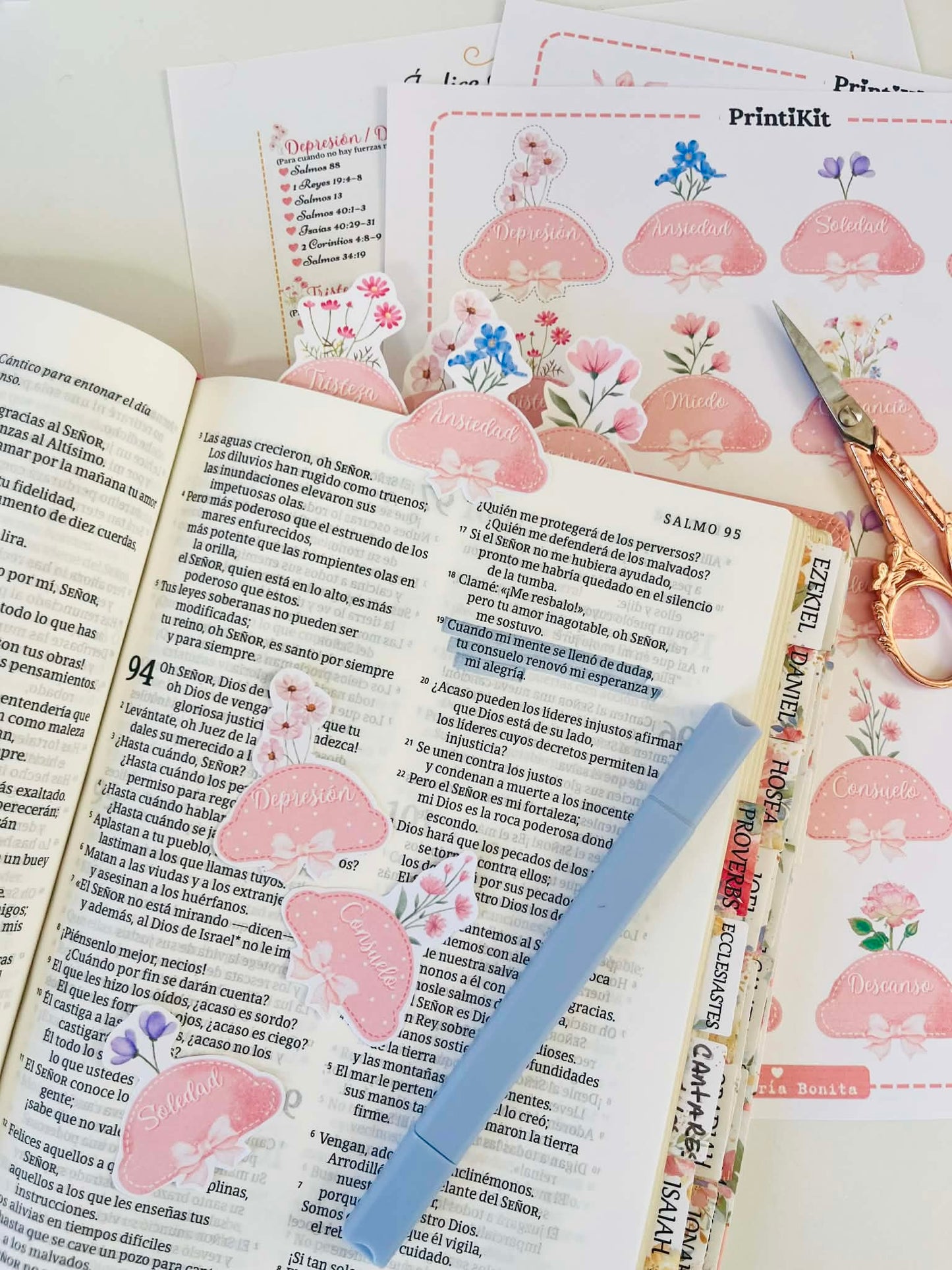 Set FÍSICO: 64 Pestañas Bíblicas Emocionales