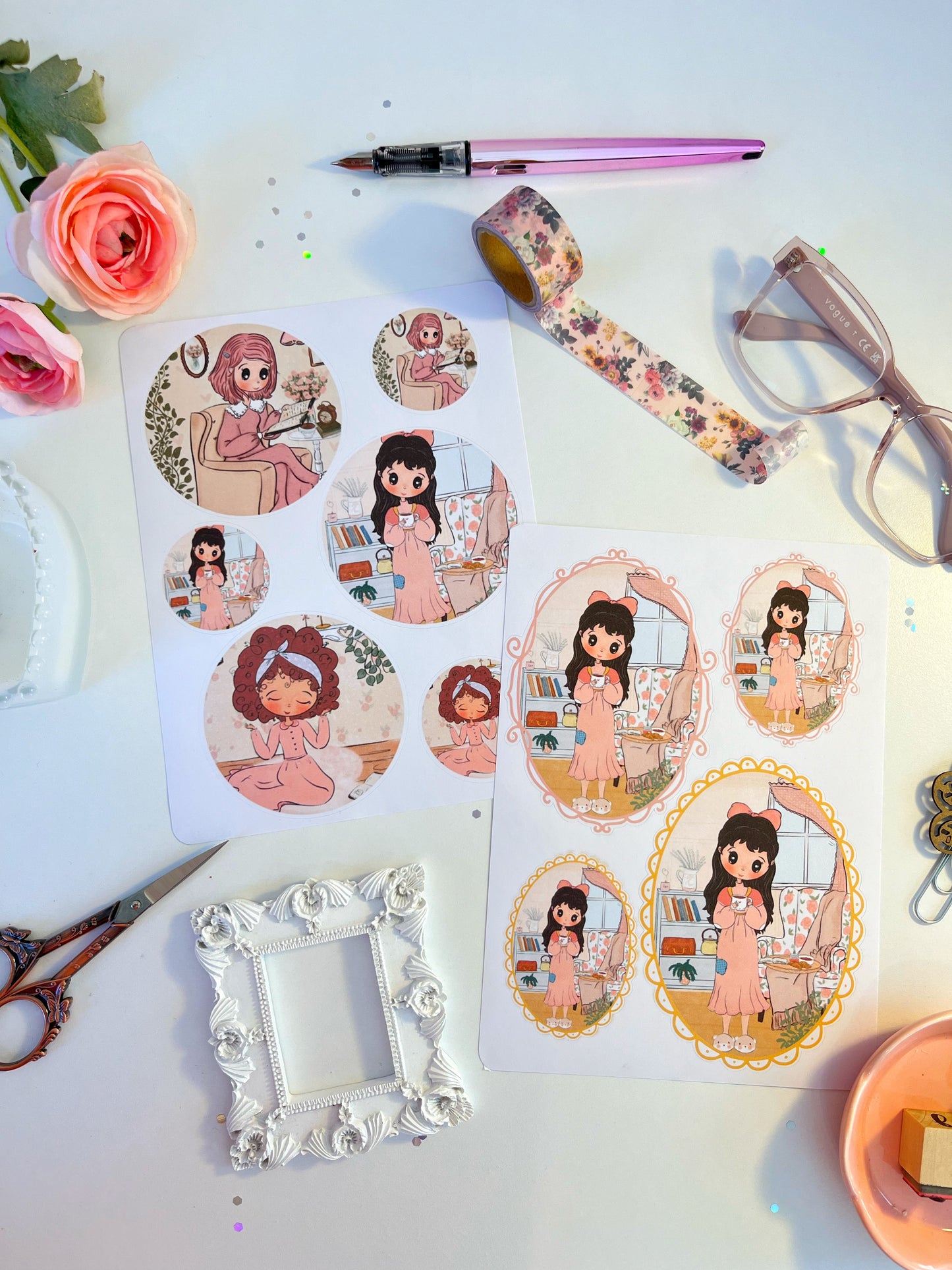 Kit de Stickers 4 hojas – Mujer Sabia… ¡Vintage Stile! 📸 ✨