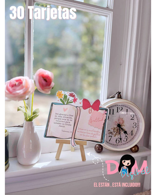 30 Tarjetas de ¡Gratitud! en forma de libro