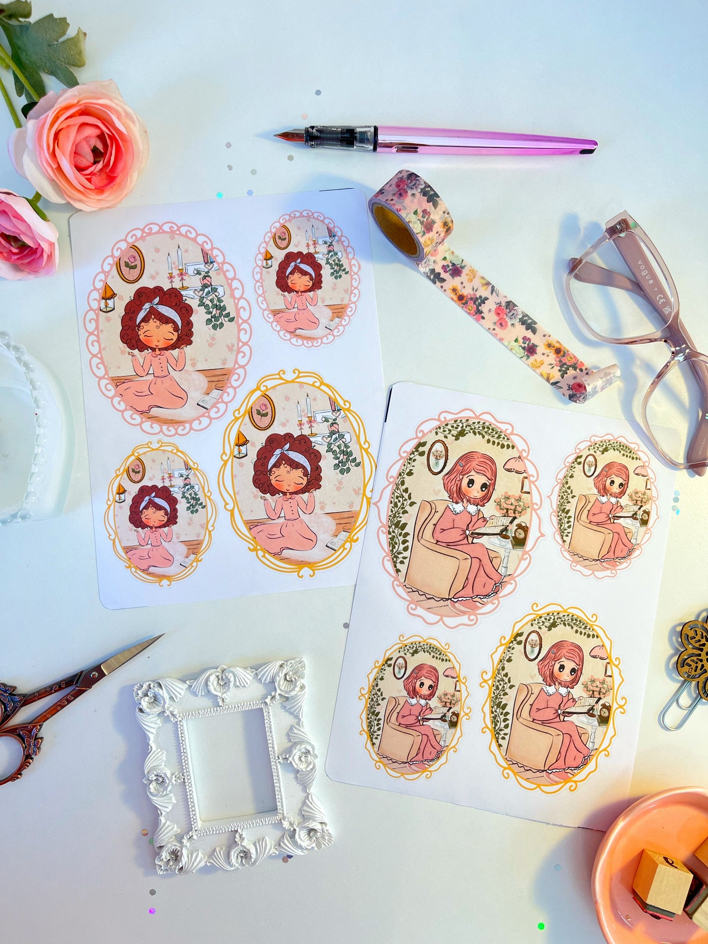 Kit de 4 hojas de Stickers – Mujer Sabia… ¡Mujer que Ora! 📖✨