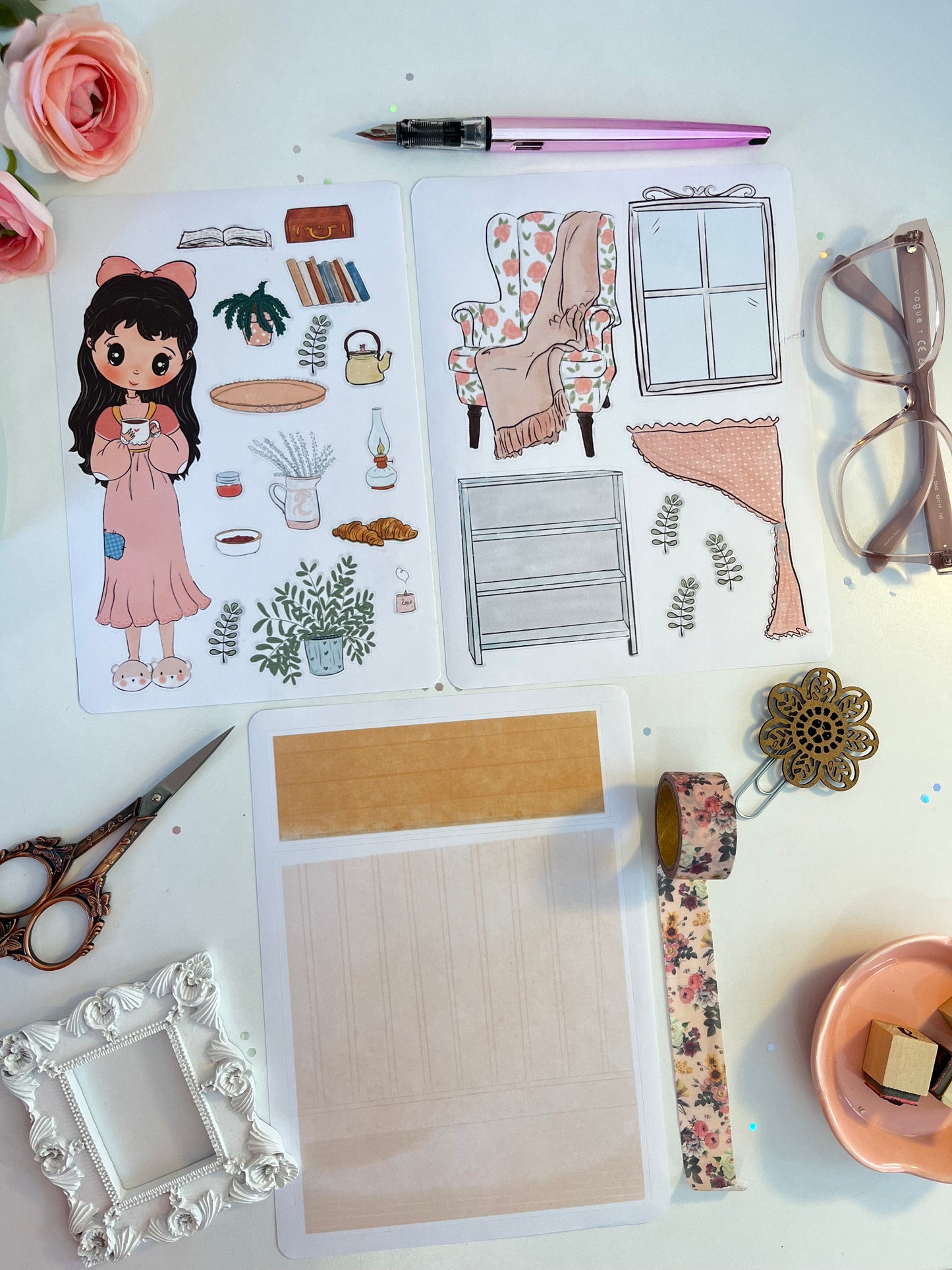 Kit de 4 hojas de Stickers – Mujer Sabia… ¡Cafecito Time! ☕✨