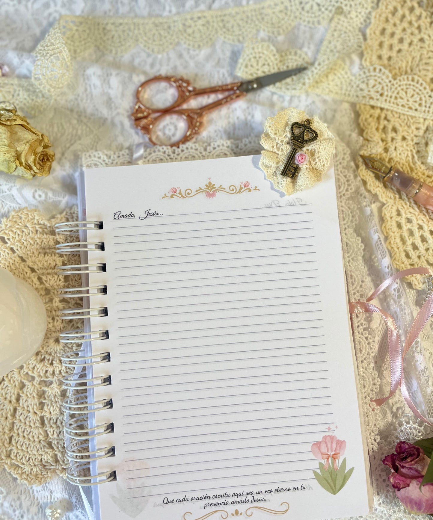 Clip de Llave y Encaje para Diario o Biblia