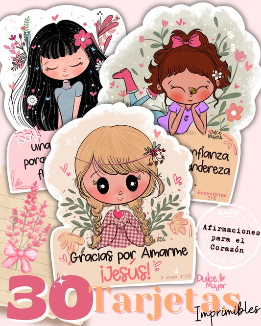 30 Afirmaciones para el Corazón (Tarjetas DM Imprimibles…)