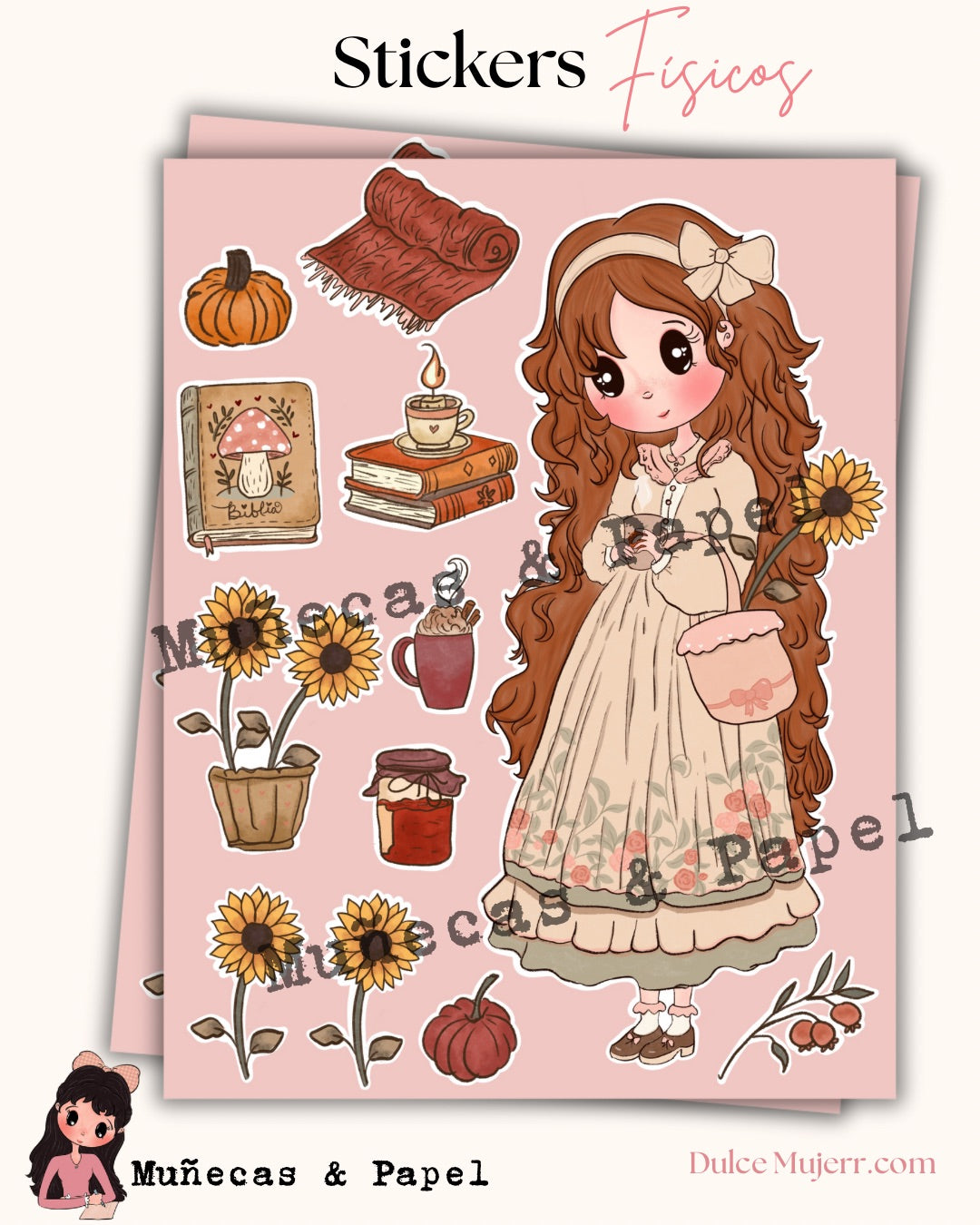 Kit de Stickers -Cálida Gratitud *MUÑECAS & PAPEL – Lilin Roche