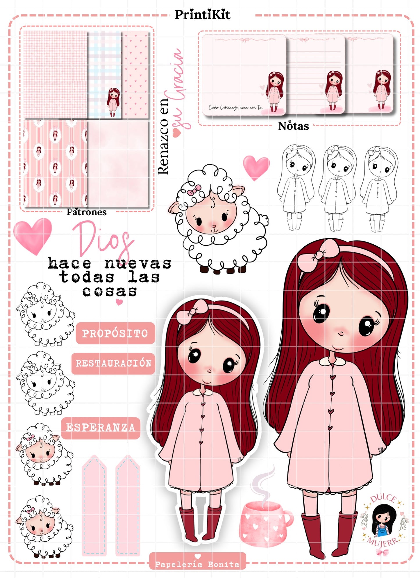 NUEVOS COMIENZOS – Kit Imprimible de Papelería Bonita