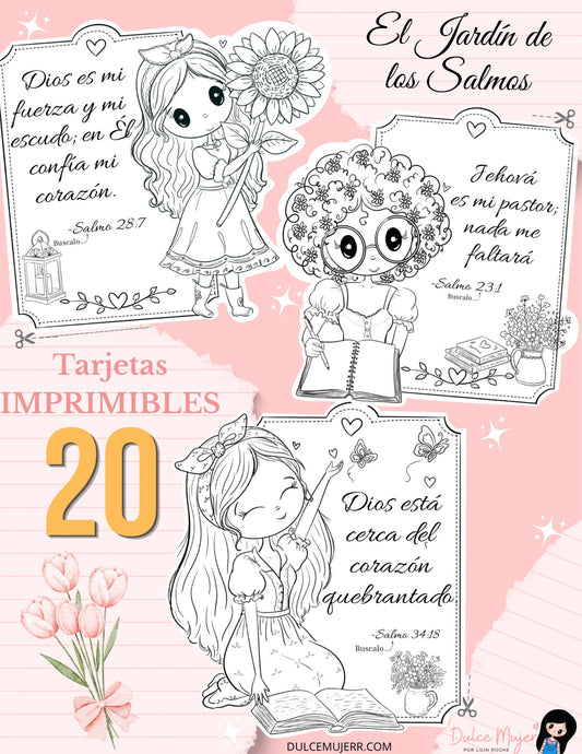 Tarjetas Imprimibles-El Jardín de los Salmos